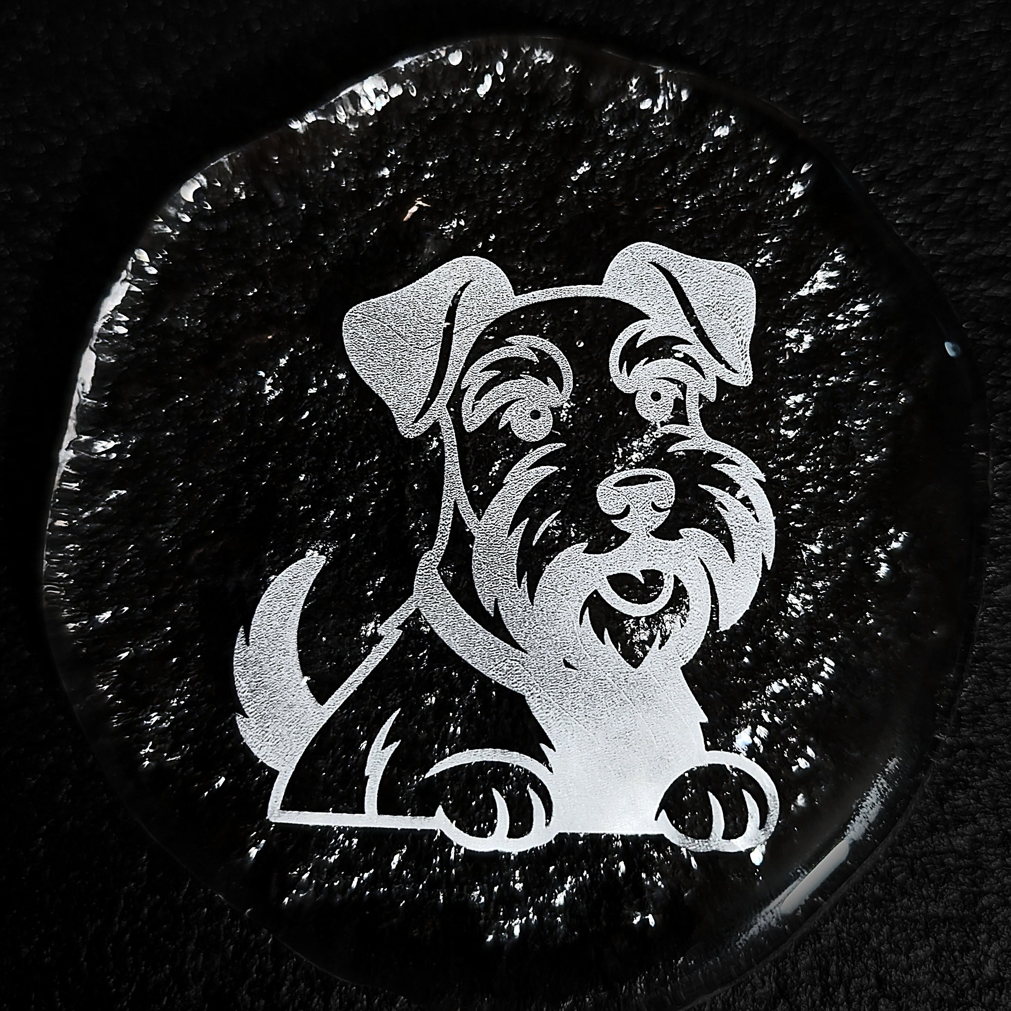 Schnauzer Glass Coasters — Set of 2